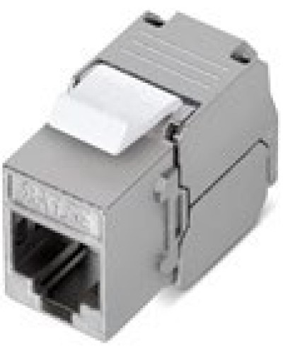 Вставка Keystone Jack RJ-45(8P8C), категория 6, 110 IDC, угол заделки 180 градусов, без инструмента (Toolless), экранированная, белая в Рубцовске Модули Keystone Pintop.ru