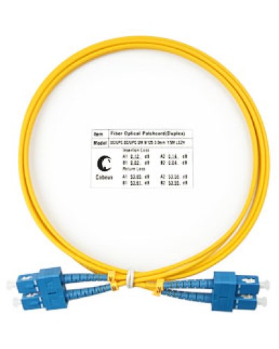 Патч-корд волоконно-оптический SM 9/125 duplex SC/SC LSZH (1,5 м) Cabeus FOP(d)-9-SC-SC-1,5M в Рубцовске Патч-корды оптические Pintop.ru