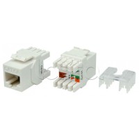 Вставка Keystone Jack RJ-45(8P8C) Hyperline KJ8-8P8C-C6A-180-WH