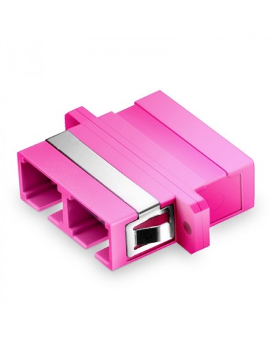 Оптический адаптер OM4, дуплекс SC, с фланцами, пурпурный Eurolan (36A-40-2S-02MG) в Рубцовске Проходные адаптеры и розетки оптические Pintop.ru