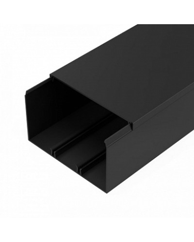 Кабель-канал черный 2-й замок в п/э 100х60 мм (8 м/уп) Промрукав (PR03.0222) в Рубцовске Огнестойкие кабельные линии Pintop.ru