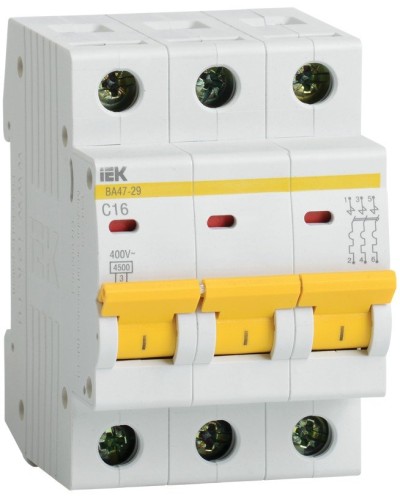Авт. выкл. ВА47-29 3Р 25А 4,5кА х-ка С GENERICA IEK (MVA25-3-025-C) в Рубцовске Электротехническое оборудование Pintop.ru