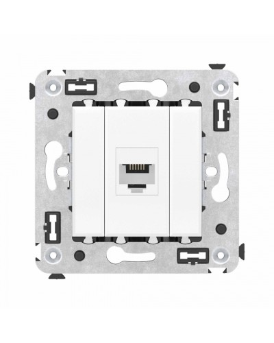 Телефонная розетка RJ-12 без шторки в стену одинарная, Avanti, Белое облако DKC (4400613) в Рубцовске Розетки компьютерные и телефонные Pintop.ru