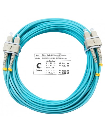 Шнур оптический duplex SC-SC 50/125 mm OM3 25м LSZH Cabeus FOP-50-SC-SC-25m в Рубцовске Патч-корды и пигтейлы Pintop.ru