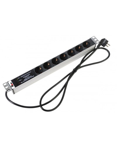 Блок розеток 1U, 7 розеток Schuko Rem R-16-7S-FI-440-3 в Рубцовске Блоки розеток Pintop.ru