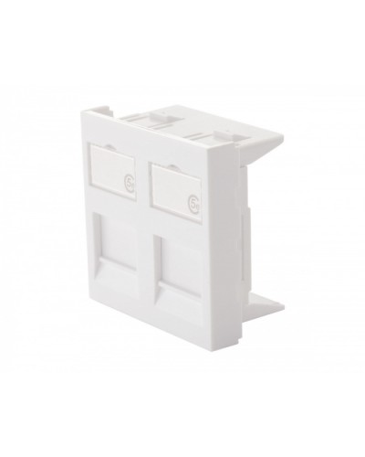 Адаптер 45 × 45 мм для 2 модулей Keystone, белый Eurolan (16H-45-03WT) в Рубцовске Модули Keystone Pintop.ru