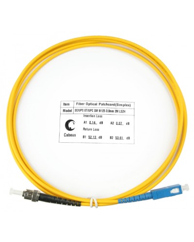 Шнур оптический simplex SC-ST 9/125 sm 2м LSZH Cabeus FOP(s)-9-SC-ST-2m в Рубцовске Патч-корды оптические Pintop.ru