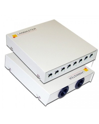 Кросс оптический настенный, металлический, на 8 ST адаптеров LANMASTER LAN-FOBM-WM-8ST в Рубцовске Кросс оптический Pintop.ru