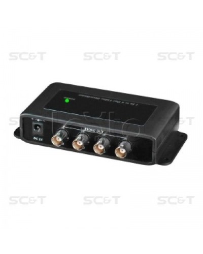 Усилитель-разветвитель видеосигнала HDCVI / TVI / AHD (1вх./4вых.) SC&T CD104HD в Рубцовске Видеоусилители, Модуляторы, Делители Pintop.ru