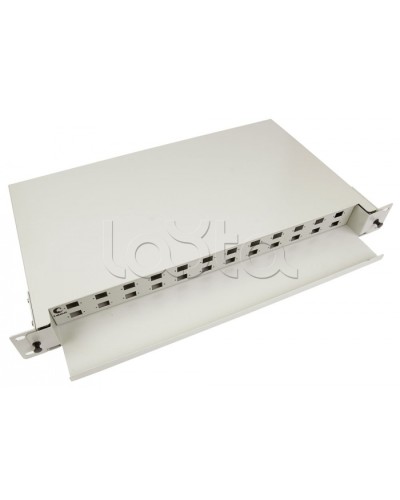 Бокс оптический 19, 1U на 24 SC/2xLC порта Cabeus ODF-19-24-SC в Рубцовске Кросс оптический Pintop.ru