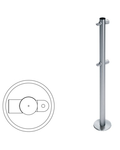 Стойка ограждения i-образная с 2-мя полупетлями (антик серебро) Oxgard в Рубцовске Ограждения Pintop.ru
