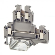 Клемма двухуровневая, винтовой зажим, 4 точки подключения, 2.5 кв.мм, серая DKC (KRUKB-3)