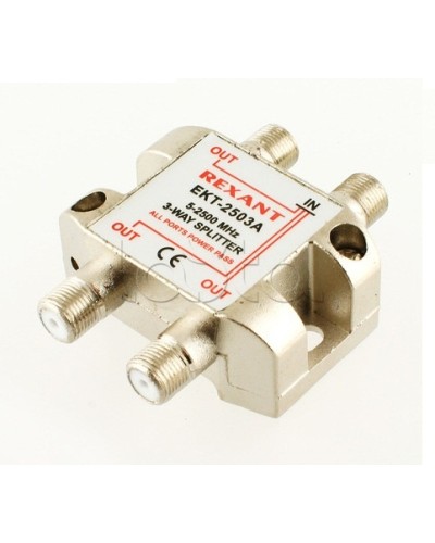 Делитель телевизионный ТВх3 под F разъём 5-2500 МГц СПУТНИК (10шт/уп) REXANT 05-6202 в Рубцовске Системы видеонаблюдения Pintop.ru