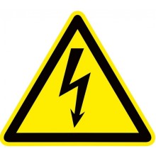 Знак пластик "Опасность поражения электрическим током" (Молния) W08 (100х100мм.) EKF PROxima (pn-1-01)