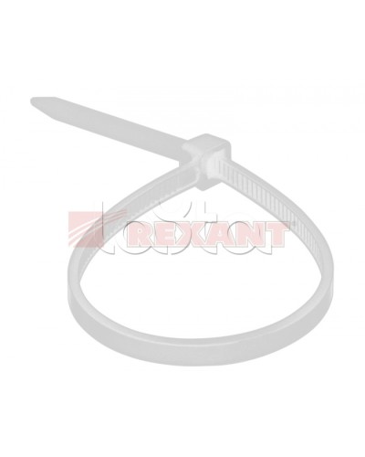 Хомут-стяжка нейлоновый 2.5х120 мм белый (100шт/уп) REXANT 07-0120 в Рубцовске Стяжки-хомуты Pintop.ru