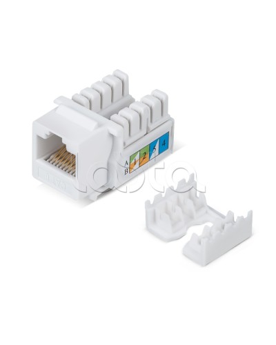 Вставка Keystone Jack RJ-45, категория 6, заделка тип 110, белая Cabeus KJ-RJ45-Cat.6-90 в Рубцовске Модули Keystone Pintop.ru