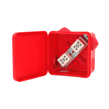 Коробка распределительная огнестойкая КРОПС-П3, IP54, габаритные размеры 80х80х50 мм, для кабелей сечением до 4 мм2, 2 клеммы КМ-Профиль (FRJB-KM-P3-4-02-КРОПС-IP54)