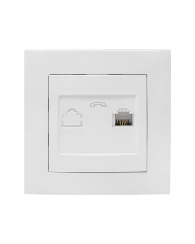 Валенсия розетка телефонная RG-11 1-местная белая EKF PROxima (EWT01-034-10) в Рубцовске Розетки компьютерные и телефонные Pintop.ru