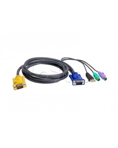 КВМ-кабель с интерфейсами PS/2, USB, VGA (1.8м) ATEN 2L-5302UP в Рубцовске Видеоусилители, Модуляторы, Делители Pintop.ru