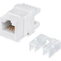 Модуль Keystone Jack RJ-45(8P8C), UTP неэкранированный, CAT 6, тип 180 градусов, белый REXANT PRO 02-0250