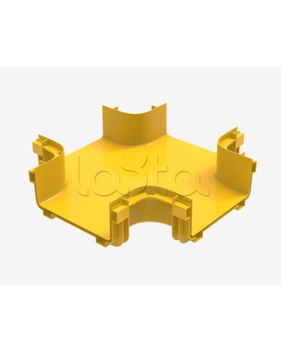 Ответвитель крестообразный пластиковый оптического лотка Hyperline FBTR-240-CRS в Рубцовске Аксессуары для лотков Pintop.ru