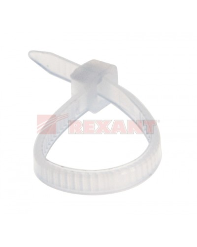 Хомут-стяжка нейлоновый 2.5х60 мм белый (100шт/уп) REXANT 07-0060 в Рубцовске Стяжки-хомуты Pintop.ru