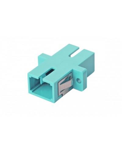 Оптический адаптер OM3, симплекс SC, с фланцами, бирюзовый Eurolan (36A-30-SC-02AQ) в Рубцовске Проходные адаптеры и розетки оптические Pintop.ru