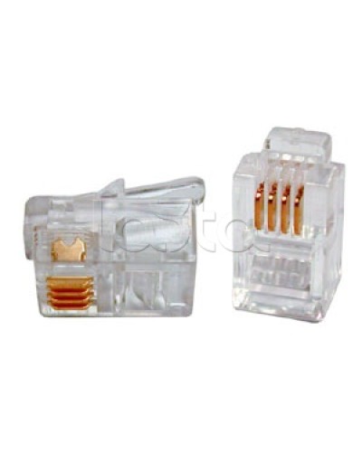 Разъем телефонный Hyperline PLUG-6P4C-P-C2 в Рубцовске Коннекторы и разъемы Pintop.ru