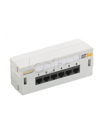 Патч-панель 19, 6xRJ45NIKOMAX (NMC-WP06UD2-GY) в Рубцовске Патч панель Pintop.ru