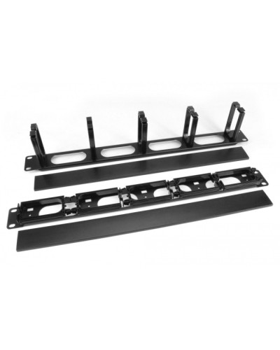 Кабельный организатор с пластиковыми кольцами с крышкой, 19, 1U Hyperline CM-1U-5R-PL-COV в Рубцовске Аксессуары для стоек и шкафов Pintop.ru
