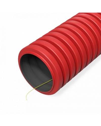 Труба гофрированная двустенная ПНД гибкая тип 450 (SN29) с/з красная d40 мм (150м/уп) Промрукав (PR15.0269) в Рубцовске Труба гофрированная Pintop.ru