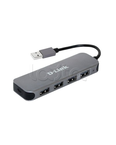 Концентратор с 4 портами USB 2.0 D-Link DUB-H4/E1A в Рубцовске Дополнительное оборудование для сетей Pintop.ru