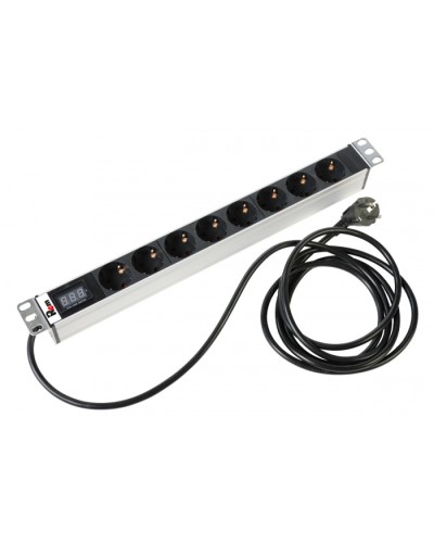 Блок розеток 1U, 8 розеток Schuko Rem R-16-8S-AM-440-3 в Рубцовске Блоки розеток Pintop.ru