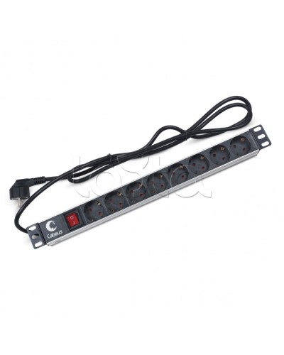 Блок на 8 розеток EU горизонтальный для 19 шкафов Cabeus (PDU-8P-2EU) в Рубцовске Блоки розеток Pintop.ru