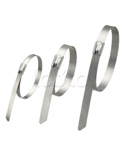 Стяжка неразъемная стальная, коррозионно-стойкая (нержавеющая сталь 304L), 200x4.6x0.3мм, (100 шт) в Рубцовске Стяжки-хомуты Pintop.ru