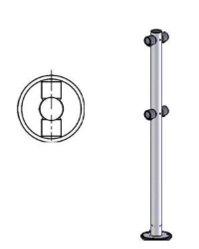 Стойка ограждения i-образная двухсторонняя Oxgard Стойка ограждения i-образная (ВЗР 1996.02) в Рубцовске Ограждения Pintop.ru