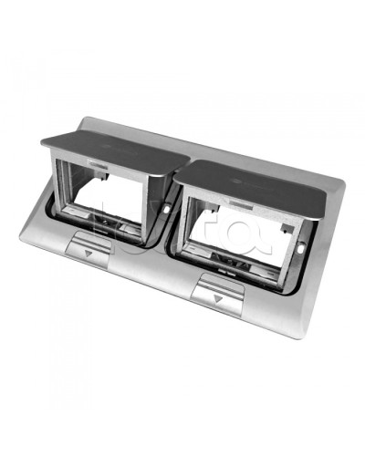 Люк в пол на 2x1,5 поста (45х45мм) в комплекте с коробкой и суппортом, сталь Экопласт (70026) в Рубцовске Системы лючков и колонн Pintop.ru