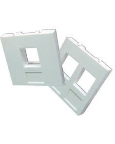 Вставка 45x45 на 2 кейстоуна, со шторками, маркировкой и иконками, белая LANMASTER LAN-SIP-24М-WH в Рубцовске Аксессуары для кабель-канала Pintop.ru