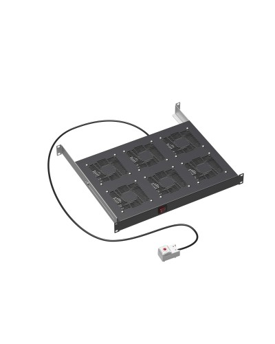 19 Вентиляторный модуль 6 вентиляторов с термостатом для 19 IT-корпусов STI/CQE, RAL9005 DKC (R519VSIT6FTB) в Рубцовске Вентиляторные модули Pintop.ru