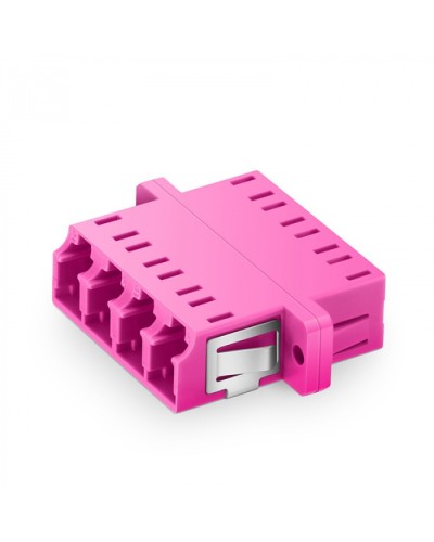 Оптический адаптер OM4, квадро LC, с фланцами, пурпурный Eurolan (36A-40-4L-02MG) в Рубцовске Проходные адаптеры и розетки оптические Pintop.ru