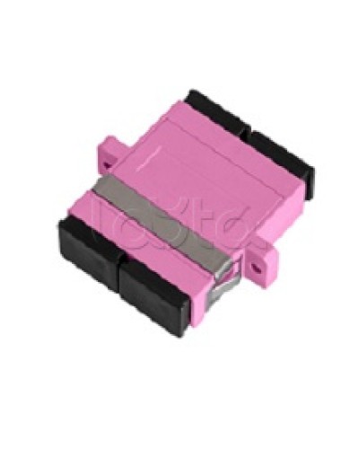 Адаптер NIKOMAX волоконно-оптический, соединительный, многомодовый, стандарта OM4, SC/UPC-SC/UPC, двойной, пластиковый, без шторки, с фланцами, маджента, уп-ка 2шт. NIKOMAX (NMF-OA2M4-FN-SCU-SCU-MG-2) в Рубцовске Проходные адаптеры и розетки оптические 