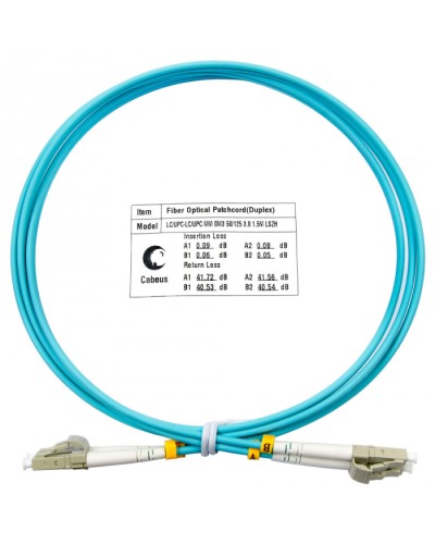 Шнур оптический duplex LC-LC 50/125 MM OM3 1.5 м LSZH Cabeus FOP-50-LC-LC-1.5M в Рубцовске Патч-корды и пигтейлы Pintop.ru