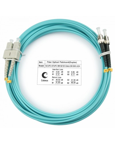 Шнур оптический duplex SC-ST 50/125 mm OM3 20м LSZH Cabeus FOP-50-SC-ST-20m в Рубцовске Патч-корды и пигтейлы Pintop.ru
