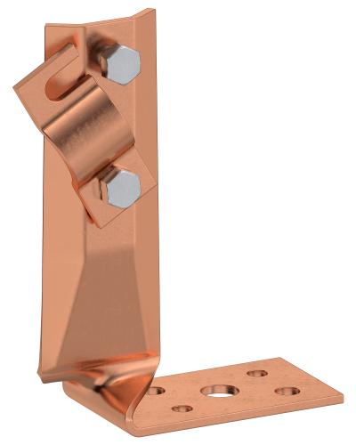 Держатель проводника круглого 6-10мм винтовой угловой скрученный h=70мм медь IEK (ZDP87-50-1-16-70) в Рубцовске Крепеж Pintop.ru