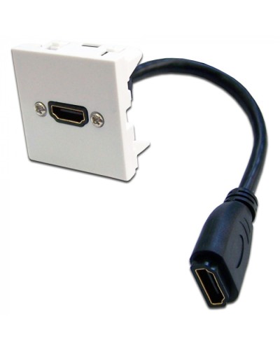 Вставка Mosaic 45x45 с адаптером HDMI с удлинителем, мама-мама, белая LANMASTER (LAN-SIP-23HDMI-WH) в Рубцовске Проходные адаптеры и розетки оптические Pintop.ru