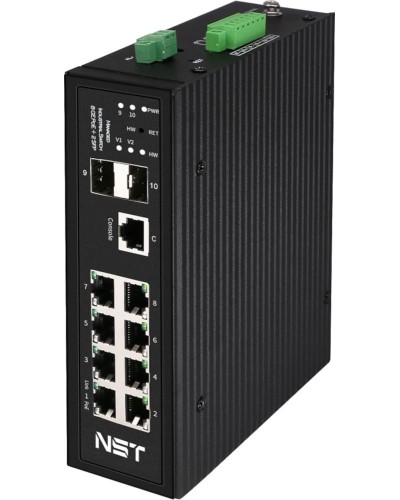 Промышленный управляемый (L2+) HiPoE коммутатор NST NS-SW-8G2G-PL/IM в Рубцовске Коммутаторы Pintop.ru