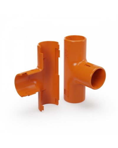 Тройник разборный оранжевый d20 мм (50шт/600шт уп/кор) Промрукав (PR13.1158) в Рубцовске Повороты, муфты, тройники Pintop.ru