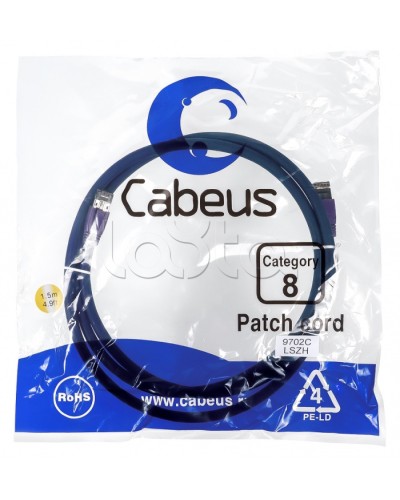 Патч-корд S/FTP Cabeus PC-SSTP-RJ45-Cat.8-1.5m-LSZH в Рубцовске Патчкорды (медные) Pintop.ru