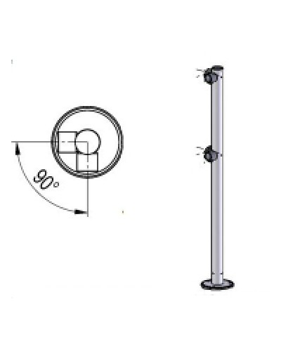 Стойка ограждения L-образная двухсторонняя Oxgard Стойка ограждения L-образная (ВЗР 1996.03) в Рубцовске Ограждения Pintop.ru