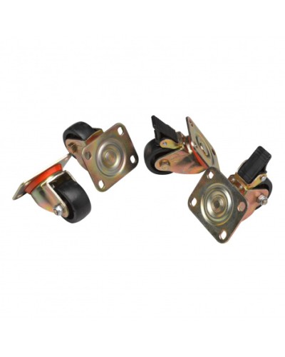 Комплект роликов, 2 шт с тормозом, 2 обычных, нагрузка 150 кг на ролик Datarex DR-460000 в Рубцовске Ролики для шкафов и стоек Pintop.ru